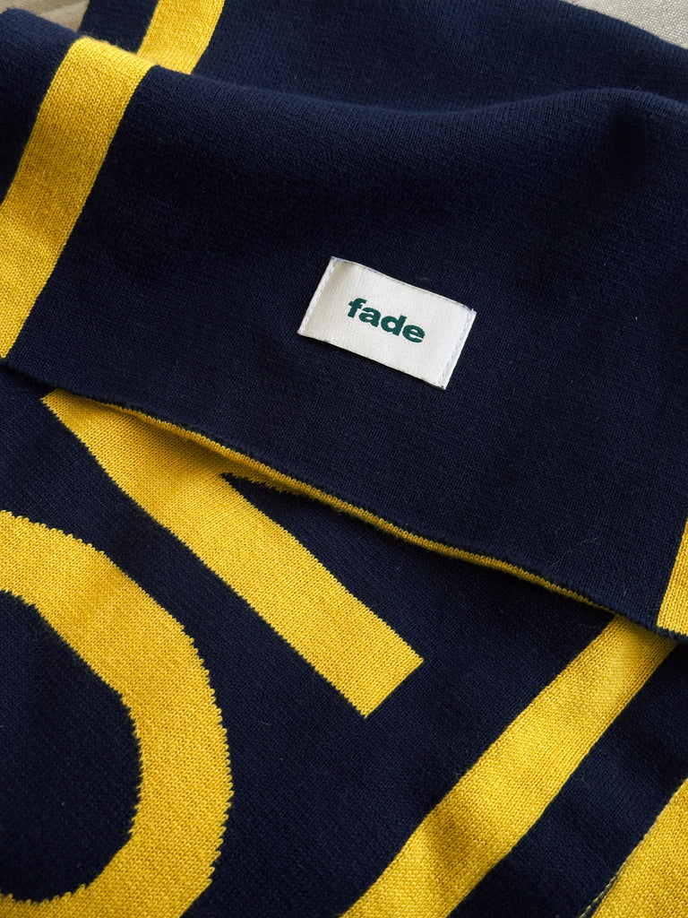 Logo Knit Scarf - Navy/Gold
